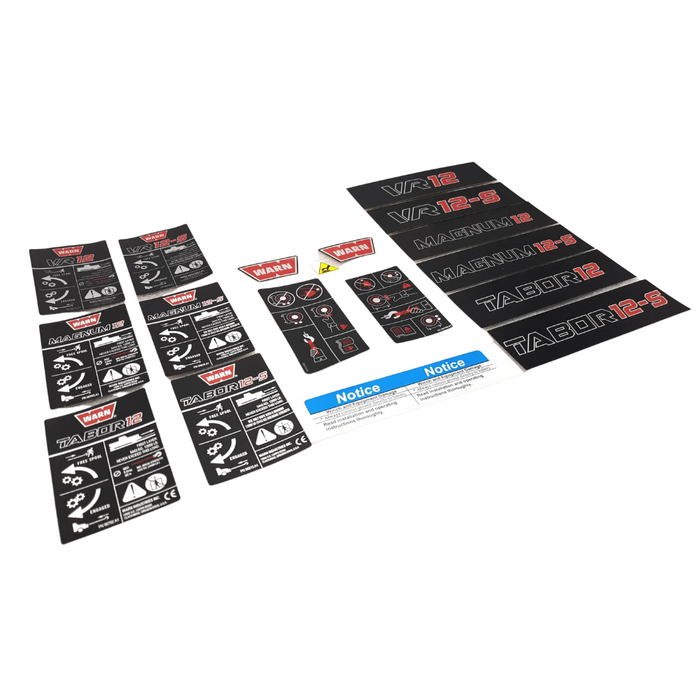 WARN Winch Label Kit for VR 12,000, Tabor 12K, Magnum 12K | 92036