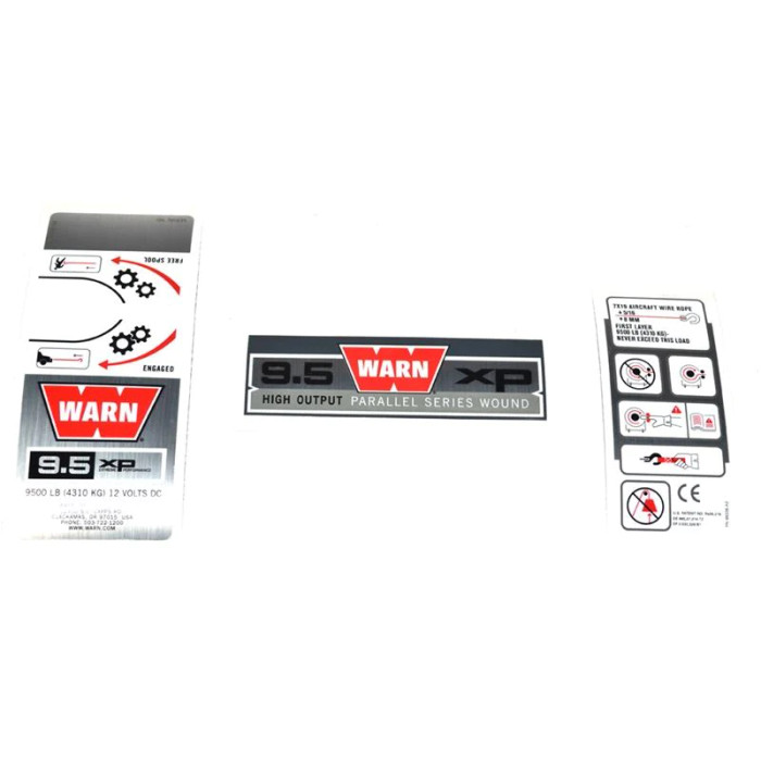 WARN Label Kit for 9.5xp Winch | 68614