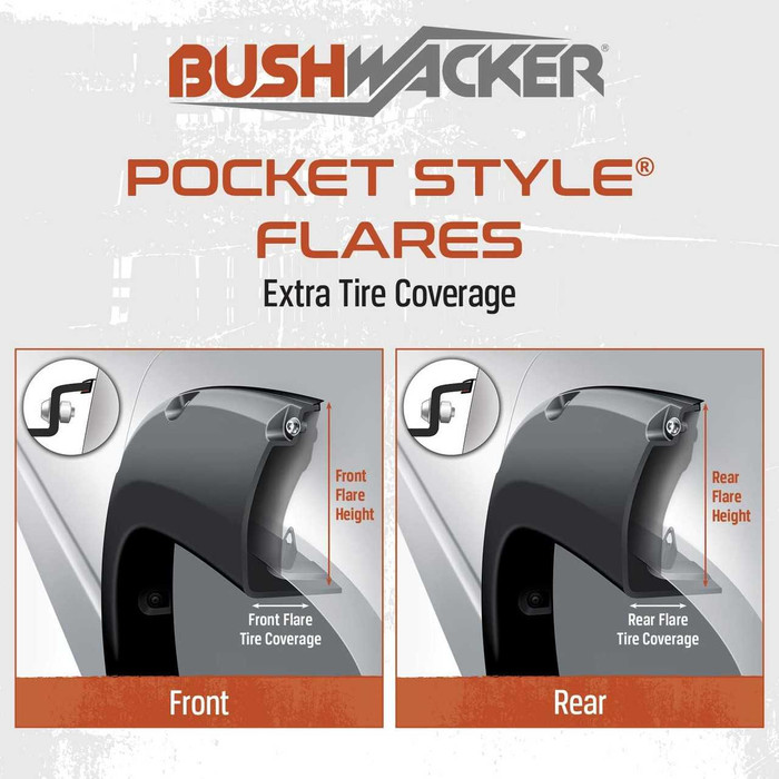 Bushwacker Pocket Style Fender Flares Fits RAM 1500 DS Crew/Quad Cab - Front & Rear (4PC)