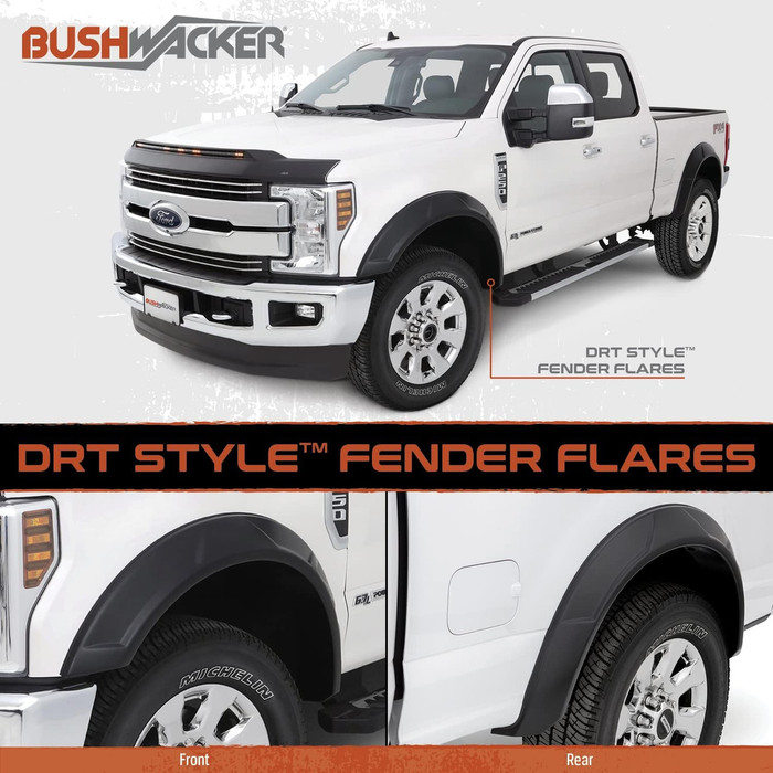 Bushwacker DRT Fender Flares Fits RAM 2500HD DJ Crew Cab - Front & Rear (4PC)