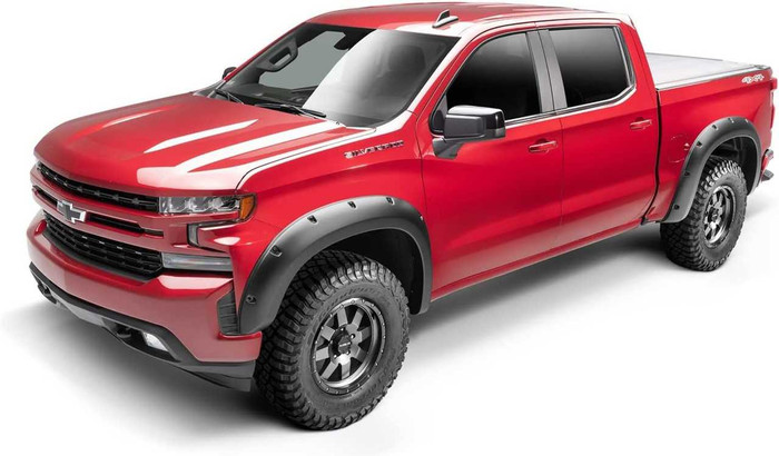 Bushwacker Forge Fender Flares Fits Silverado 1500 Crew Cab ex ZR2 (2021+) - Front & Rear (4PC)