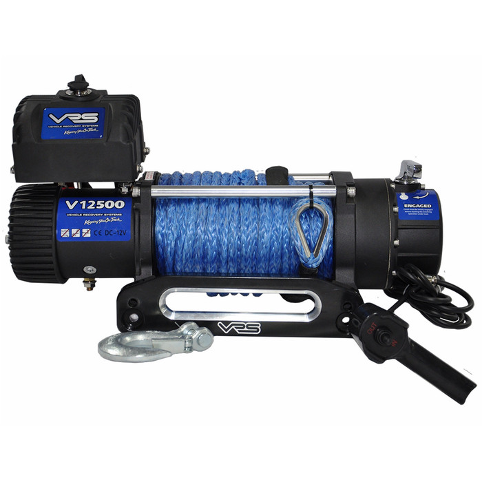 VRS 12,500lbs Electric Winch 12V w/Synthetic Rope | 4WD Recovery Truck 4x4 Offroad