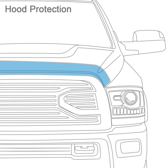 AVS AeroSkin Lightshield Hood Shield Bonnet Protector | RAM 1500 DS | Non-Sports Hood