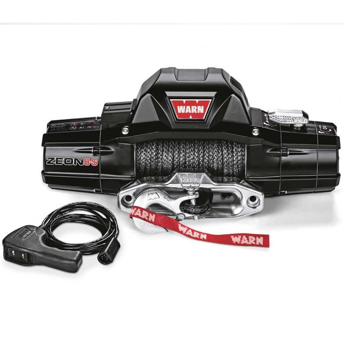 WARN ZEON 8-S 12V Electric Winch 8,000lbs | 89305 | Spydura Synthetic Rope (30m) Hawse Fairlead