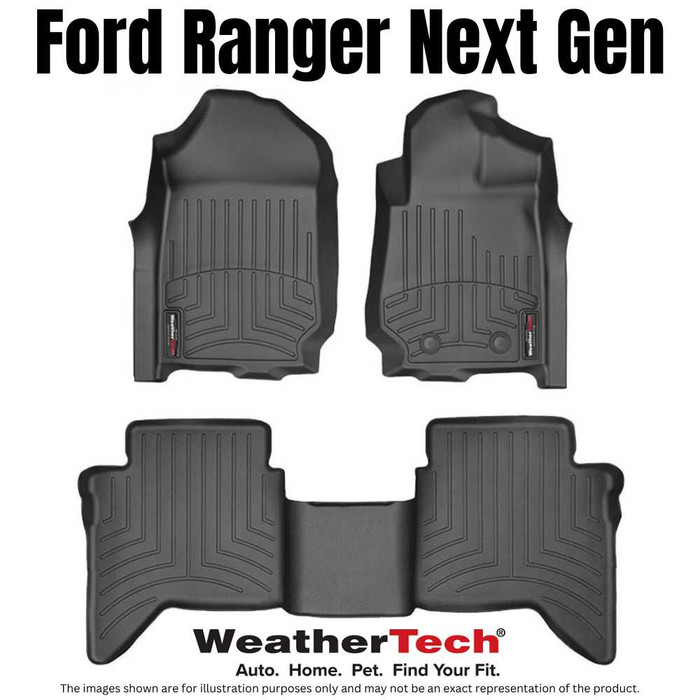 WeatherTech FloorLiner Mat | Ford Ranger Next Gen 2023 + (Front & Rear Set)