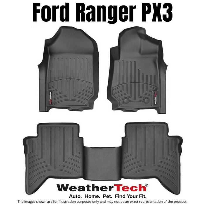 WeatherTech FloorLiner | Fits Ford Ranger PX3 2018-2022 (Front & Rear Set)