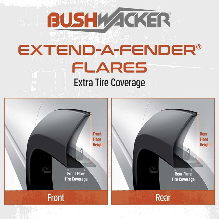 Bushwacker Extend A Fender Flares Fits RAM 2500/3500 Crew Cab (2010-2018) Front & Rear (4PC)