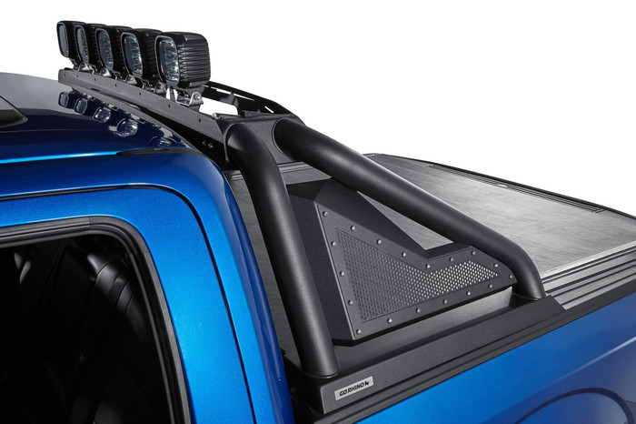 Go Rhino Sport Bar 2.0 with Power Actuated Retractable Light Mount | Mitsubishi Triton | Textured Black