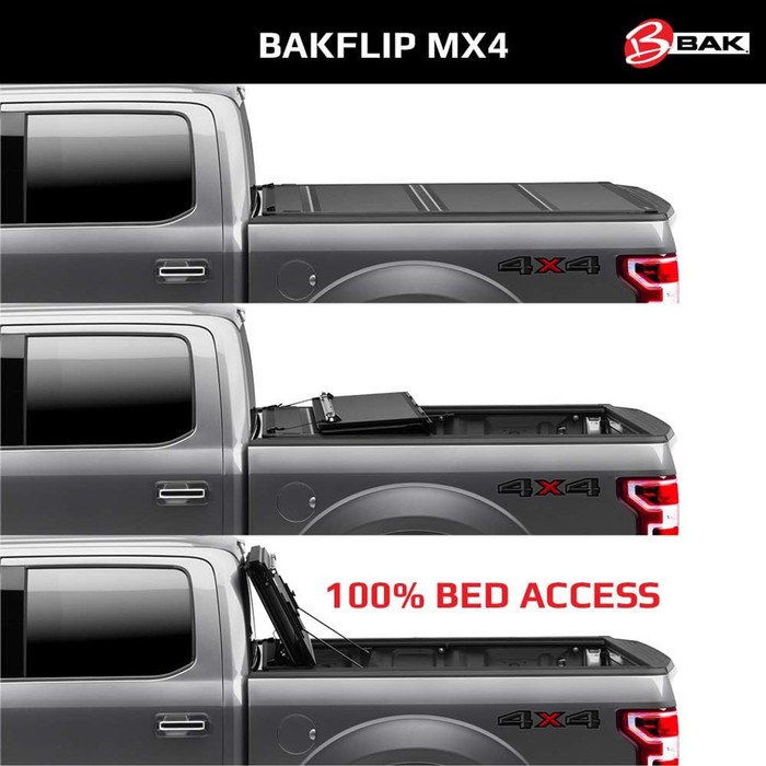 BAK BAKFlip MX4 Hard Folding Truck Bed Tonneau Cover | Fits Toyota Tundra 5' 7" Bed