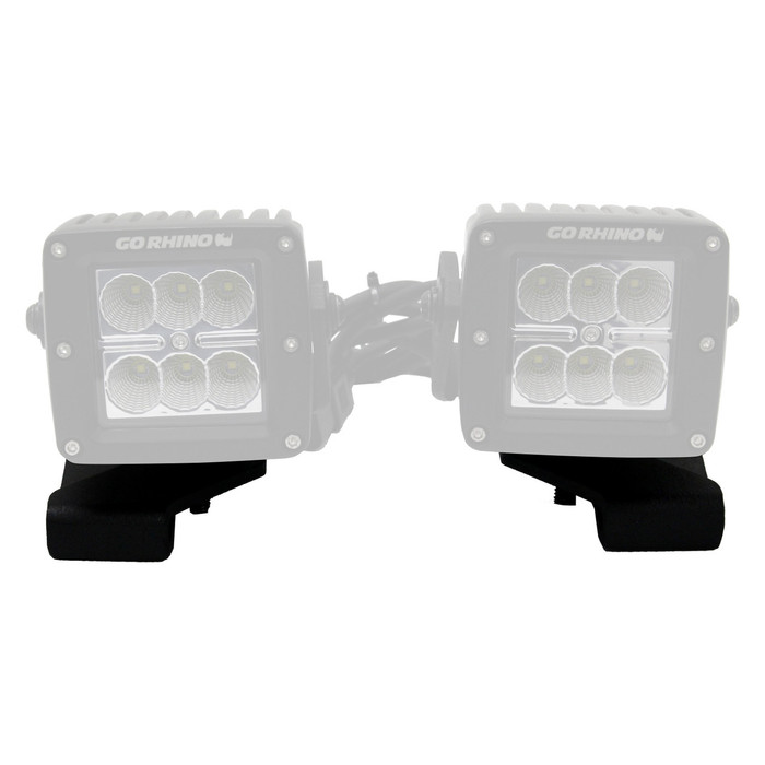 Go Rhino Center Hood Light Mount for Jeep JL/JT - Fits Single 3" LED Cube Light