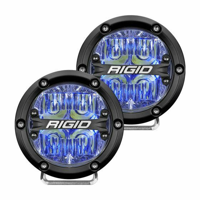 Rigid Industries 360- Series 4inch LED Off-Road Drive Optic w/Blue Backlight | Pair