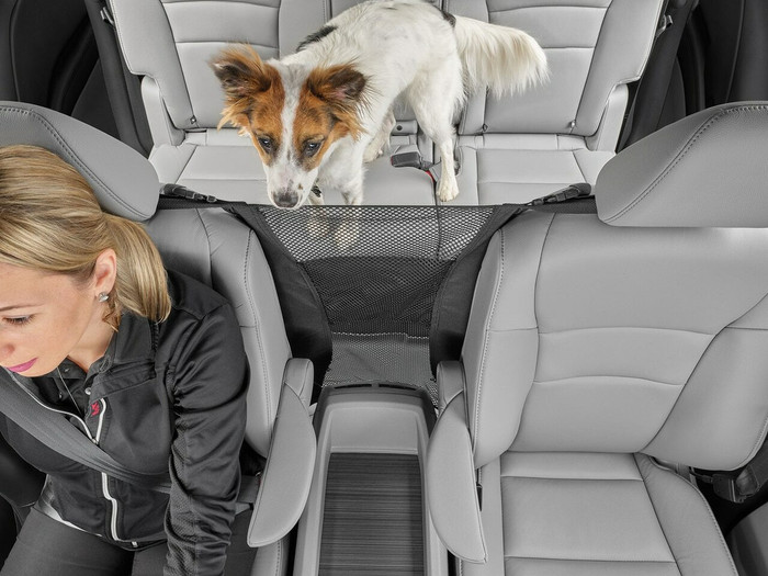 Pet Partition | Heavy-duty, seatback travel barrier keeps your dog safe in the back seat, so you can focus on the road