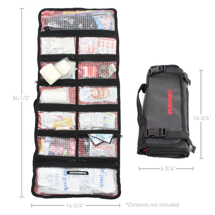 Go Rhino Xventure Gear First Aid Roll (Large) | Heavy Duty Storage Bag