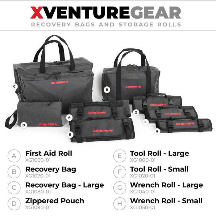 Go Rhino Xventure Gear Heavy Duty Tool Wrench Roll (Large) Storage Bag