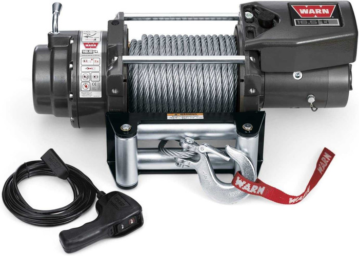 WARN 16.5TI 12V 16,500lb Heavyweight Thermometric Winch | 68801 | Steel Rope & Roller Fairlead