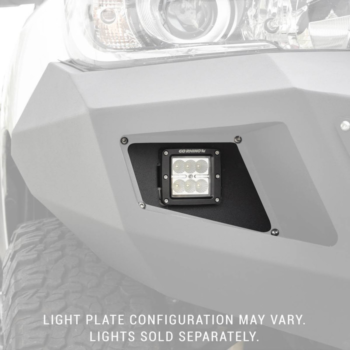 Go Rhino BR5/BR10 Front Light Plates (3x3 Surface Mount) | Suit BR5.5 Replacement Bumper