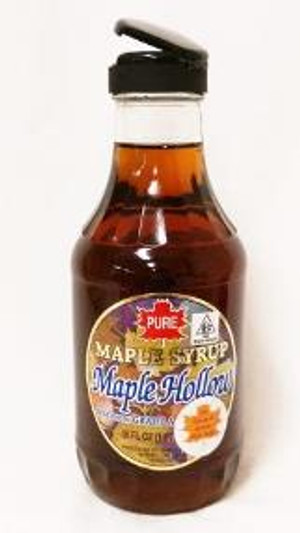 16oz (Pint) Pure Maple Syrup Amber Rich / Medium Amber- Glass Decanter - Kosher