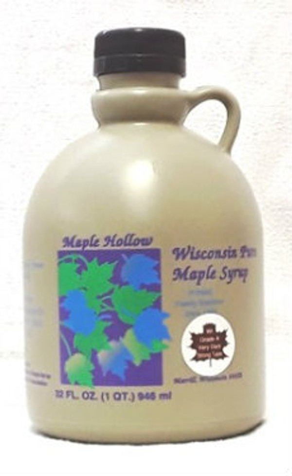 32oz (quart) Pure Maple Syrup, Very Dark and Strong, Kosher