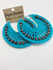 BEADED  Crochet Hoops with Wooden Beads