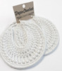 BEADED White Crochet Hoops