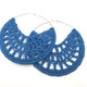 PETRA Blue Cotton Crochet Hoops