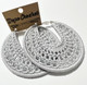 BEADED Gray Crochet Hoops with Glass Beads