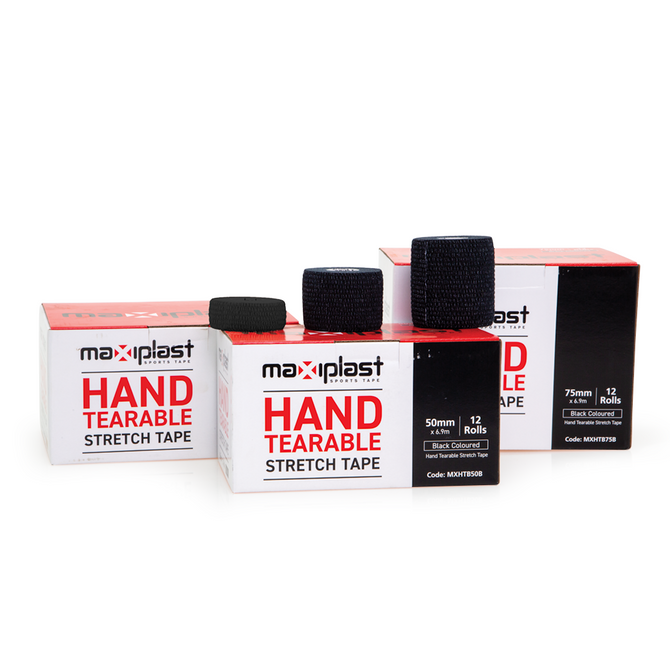 MAXIPLAST HAND TEARABLE ADHESIVE BANDAGE - BLACK