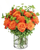 Wild Citrus Roses tall arrangement with orange roses, green hydrangea, and bupleurum from ABQ Florist in Albuquerque NM