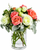 Rose Silhouette blush and white rose arrangement with carnations and dusty miller in a glass cylinder vase for flower delivery in Albuquerque, New Mexico.