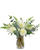 Eternal Dahlia all-white bouquet with dahlias, snapdragons, and eucalyptus in glass vase Albuquerque NM