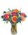 Dahlia Fusion bouquet with pink and orange dahlias, blue thistle, and eucalyptus Albuquerque NM
