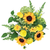 Sunlit Dahlia bouquet with yellow dahlias, sunflowers, roses, snapdragons, hydrangea, and penny cress – Albuquerque Flower Market Albuquerque NM