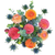 Dahlia Bloomfire bouquet with pink and orange dahlias, thistle, and eucalyptus – Albuquerque Flower Market Albuquerque NM