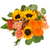 Marigold Sol bouquet with sunflowers, marigolds, carnations, spray roses, mums, solidago, and eucalyptus in Albuquerque NM.