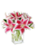 Pink Lily Bouquet floral arrangement with pink Oriental lilies and limonium in a clear glass vase, Albuquerque florist