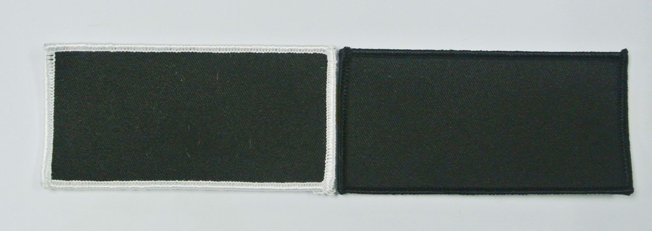 Blank 1.5 x 3.5 Rectangle - Black Merrow Border Patch - 14139