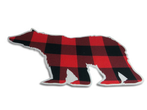 Bear Red Buffalo Plaid Canvas Patch Bear Red Buffalo Plaid Canvas Patch