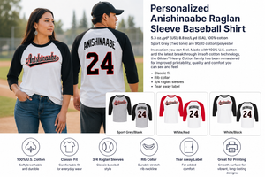 Personalized Anishinaabe Raglan Sleeve Baseball Shirt