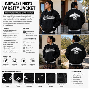 Anishinaabe Varsity Jacket, Thunderbird Unisex Jacket