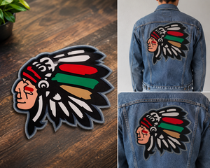 Native American Indian Chief Head Patch