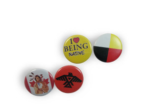 Native Buttons Set Of 4,Native Pinback Buttons,Magnets, Pocket Mirrors