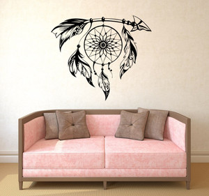 Dreamcatcher Hang On Arrow With Feathers Wall Decal, Dreamcatcher Removable Wall Decal Dreamcatcher Hang On Arrow With Feathers Wall Decal, Dreamcatcher Removable Wall Decal