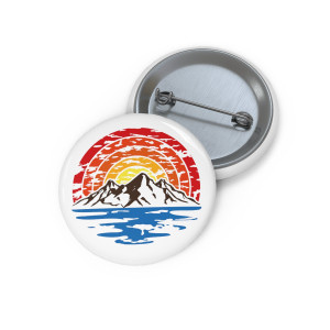 Mountain Sunset Pinback Button, Magnet, Pocket Mirror, Printed Button Badge Mountain Sunset Pinback Button, Magnet, Pocket Mirror, Printed Button Badge