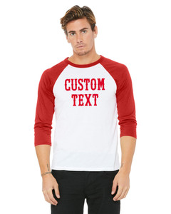 Custom Text Bella Canvas Unisex 3/4-Sleeve Baseball Tee,Custom Text T-Shirt,Customize Apparel,Your Text Here Custom Text Bella Canvas Unisex 3/4-Sleeve Baseball Tee,Custom Text T-Shirt,Customize Apparel,Your Text Here