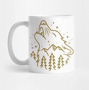 Howling Wolf Mug Coffee Mug,Printed White Ceramic Coffee Mug Howling Wolf Mug Coffee Mug,Printed White Ceramic Coffee Mug