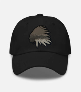 Chief Head Dad Hat, Silver Headdress Cap Chief Head Dad Hat, Silver Headdress Cap
