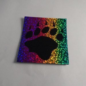 Bear Paw Rainbow Hologram  Iron-On Patch