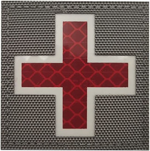 Medic Cross, First Aid, Reflective Tactical Medical Patch, Cross EMS, EMT