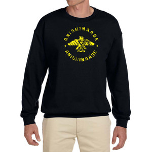 Anishinaabe-Distressed Print Unisex Crew Neck Sweater