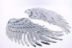 Angel Wings Sequin Iron-On Patch-1 Pair Sequin Angel Wings Angel Wings Sequin Iron-On Patch-1 Pair Sequin Angel Wings
